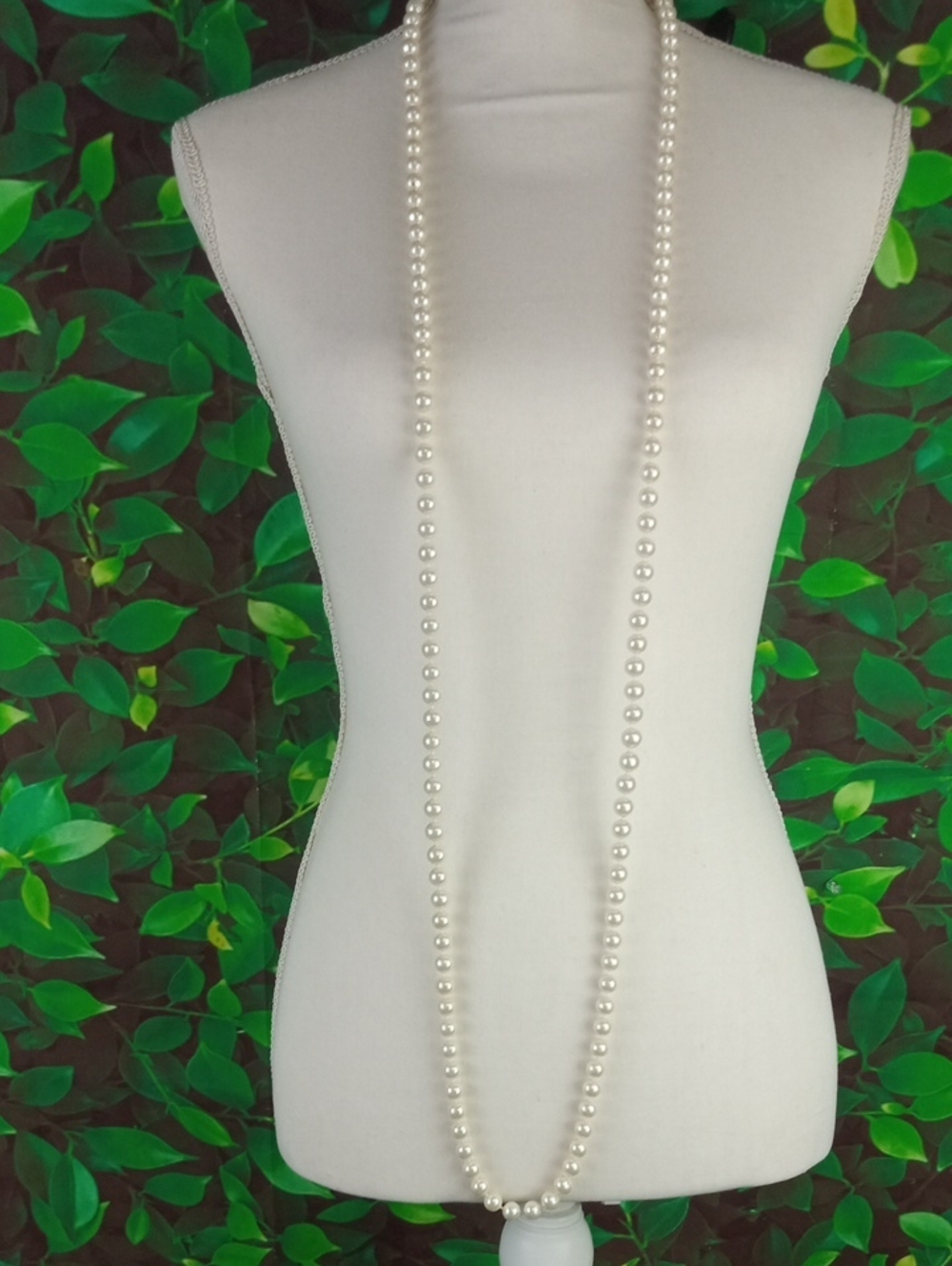 💍 Classic Long White Pearl Necklace